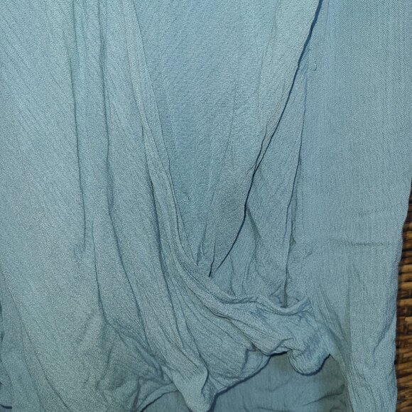 NWT KRAZY KAT BLOUSE~SIZE XL Mint Seafoam Blue Sleeveless High Low Tunic Blouse - Picture 2 of 5